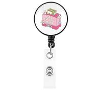 LQRI Sarcastic Motivation Badge Reel Funny Saying Let's Get This Bread ID Badge Holder Novelty Office Gift for Boss Coworker Work Bestie (Beige)