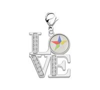 LQRI Sorority Eastern Star Clip on Charm Jewelry Character Pendant Zipper Pull Sisterhood Supplies Gifts Friendship Gifts, S, alloy, Amazonite