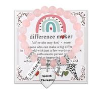 LQRI Speech Therapist Gift Speech Therapist Charm Bead Bracelet Appreciation Gift Thank You Gift for SLP, Bead, bead