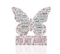 LQRI To My Aunt Gifts Choosing You Love Aunt Butterfly Acrylic Sign Decor Thank You Gift for Auntie from Niece Aunt Souvenir (clear)