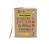 LQRI True Crime Notebook This Is My True Crime Watching Journal Notebook Horror Suspense Lovers Merchandise (beige yellow)
