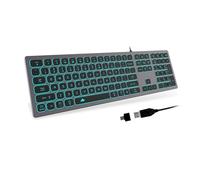 LQRLY Aluminum Quiet Wired Keyboard Backlit- Slim Chiclet Keyboard Compatible with Apple iMac, MacBook, Mac and PC