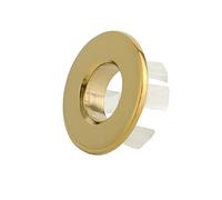 LQS Basin and Sink Trim Overflow Cover for Kitchen, Bathroom and Vanity Sink, Solid Brass Insert in Hole Round Caps, Colour Gold