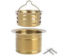LQS Extended Sink Flange With Deep Basket Strainer for Kitchen Garbage Disposal, Fits 3-1/2 Inch Standard Drain Hole, Golden