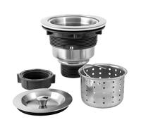 LQS Kitchen Sink Drain Assembly, Kitchen Sink Strainer with Deep Removable Waste Basket, Stainless Steel Sink Basket Strainer with Drain Assembly for 3-1/2-inch Sink Opening Size (Brushed Nickel)