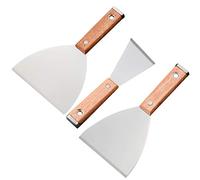 LQSSA Putty Flexible Stainless Steel and Durable Solid Wood Handle for Remove Wallpaper/DIY Decoration,Oblique/3 Piece Set