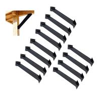 LQSYBHD 12PC 45 Degree Angle Support Bracket, Pergola Kit Heavy Duty Connector Brace Bracket Kit, Black Inside Mount Roof Riser Beam Bracket for Wood Structures