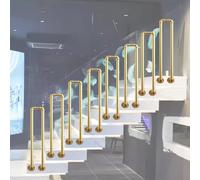 LQSYBHD 1Pcs Side Mount Stair Handrail Matte Gold U-Shaped Industrial Wrought Iron Railing Non-Slip Safety Indoor Outdoor Elderly Children's Support Poles, Home for Garden Loft Corri(Size:2.46ft/75cm)