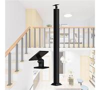 LQSYBHD 25.6-43.3 in Stair Handrail Post,Black Square Wrought Iron Banister Column,Adjustable 270° Angle Bracket,Baluster Pole for Elderly Children Garden Loft Porch(Size:65cm/25.6inch)