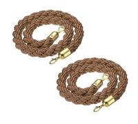 LQSYBHD 4 Feet Heavy-Duty Twisted Polypropylene Rope With Gold Powder Coated Steel Snaps,Post Queue Line Barrier For Movie Theaters,Grand Openings,Hotels(Size:5ft,Color:2pc)