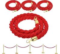 LQSYBHD 4 Pack Hemp Stanchion Ropes Braided Rope Barrier With Silver Hooks For Queue Crowd Control Movie Theaters,Grand Openings, Celebrations(Size:6ft)