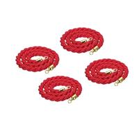 LQSYBHD 4 Pack Hemp Stanchion Ropes with Gold Hooks Braided Rope Barrier for Queue Crowd Control Movie Theaters,Grand Openings, Celebrations(Size:10ft)