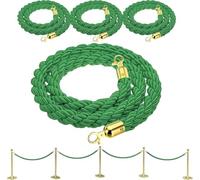 LQSYBHD 4 PCS Stanchion Ropes,Twisted Queue Barrier Rope,Rope Barrier Braided Stanchion Ropes, For Posts Stands With Chrome Hooks(Size:9ft)