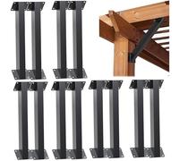 LQSYBHD 45-Degree Angle Support Bracket Connector Corner Brace Inside Joint for Wooden Structure Pergola Gazebos Patios Cabins Heavy Duty Pergola Bracket(Size:12pcs)