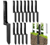LQSYBHD Black Fence Post Repair Kit 8mm Thickened Double-Layer,Heavy Duty Fence Post Repair Stakes Anchor Ground Spike for Repairing Tilted Broken Wood Posts(Color:12B)
