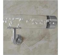 LQSYBHD Clear Acrylic Handrail for Indoor Stairs, Non-Slip Transparent Crystal Indoor Stair Handrail Complete Kit, Wall Mount Handrail with Golden Brackets(Size:3.28ft/100cm,Color:LQY-001)