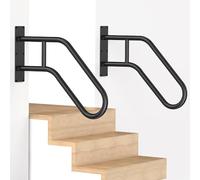 LQSYBHD Handrails for Outdoor Steps ，28.7" Stair Railing Indoor 1-3 Step, U-Shaped Safety Hand Rails，Wall Mount Stair Hand Railing Grab Bars for Kids, Elderly, Pregnant Women, Disabled(Size:2Pcs)