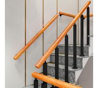 LQSYBHD Indoor Stair Handrail Black Metal Staircase Spindles Railing Post Stair Balusters With Adjustable Angle Bracket Deck Metal Balusters For Deck/Balcony/Stair/(Size:B wooden handrail 3.3ft/100cm)