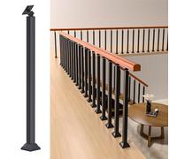 LQSYBHD Indoor Stair Railing Kits, Black Metal Baluster Posts with Screws Kit,270° Adjustable Railing Spindles for Steps Balconies Staircases Decks Patio Stairs Decor(Size:2.46ft/75cm,Color:1PACK)