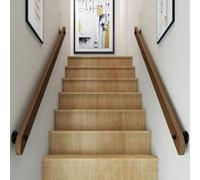 LQSYBHD Indoor Stairs Handrail Wood Handrails, Non-Slip Retro Rustic Handrails Complete Kit Hand Grab Rail Wall Mounted Barrier-Free Staircase Grab Bar, Comfy and Long Last Using(Size:4ft/120cm)