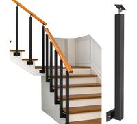 LQSYBHD Side Mount Stairs Railing Posts, 270° Adjustable Indoor Baluster Posts, Black Metal Railing Kits with Flat Bracket Base and Screws Kit for Attic, Deck, Staircase Spindles(Size:100cm/39.3inch)