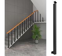 LQSYBHD Side Mounted Indoor Stair Railing Pillar, Black Metal Baluster Posts with 270° Adjustable Railing Spindles, Banister Column for Steps, Balconies, Staircases, Decks, Patio(Size:3.28ft/100cm)