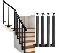 LQSYBHD Side Mounted Railing Post with Adjustable 270° Angle Bracket Black Deck Stair Spindle for Home Office Hotel Decorate(Size:95cm/37.4inch,Color:4pack)