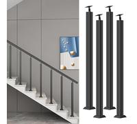 LQSYBHD Square Stair Baluster Posts - 270°Adjustable Metal Railing Spindles Indoor And Outdoor Decor, Black Wrought Iron Posts Are Suitable for Deck, Balcony, Stair, Villa Balcony St(Size:85cm/33.5in)