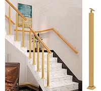 LQSYBHD Stair Baluster Posts- 270° Adjustable Metal Railing Spindles with Flat Bracket Base and Screws Kits, Iron Posts for Deck Balcony Indoor Outdoor Decor(Size:85cm/34in,Color:gold)