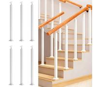 LQSYBHD Stair Balusters Iron White Square Stair Baluster Posts Stair Handrail Hand Metal Stair Balusters Post Stair Railing Handrail for Stairway Deck Yard Entryway(Size:95cm/37.4in,Color:white-6pcs)