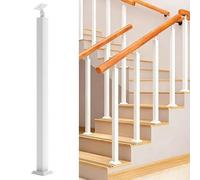 LQSYBHD Stair Balusters Iron White Square Stair Baluster Posts Stair Handrail Hand Metal Stair Balusters Post Stair Railing Handrail for Stairway Deck Yard Entryway(Size:95cm/37.4in,Color:white-1pcs)