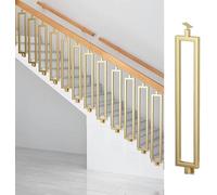 LQSYBHD Stair Balusters, Rectangle Hollow Iron Balusters with Adjustable Top Bracket, Interior Stair Spindles, Staircase Railing System Post for Handrail Porch Deck Steps(Size:85cm,Color:Side Mount)