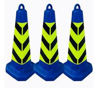 LQSYBHD Traffic Safety Cones with Reflective Collar Cones with Handle Plastic PVC Heavy Duty Cones Multi Purpose Pop-Up Cone or Parking Lot,Driving Training(Size:63x28x28cm,Color:3B)