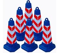 LQSYBHD Traffic Safety Cones with Reflective Collar Cones with Handle Plastic PVC Heavy Duty Cones Multi Purpose Pop-Up Cone or Parking Lot,Driving Training(Size:63x28x28cm,Color:6A)