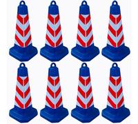 LQSYBHD Traffic Safety Cones with Reflective Collar Cones with Handle Plastic PVC Heavy Duty Cones Multi Purpose Pop-Up Cone or Parking Lot,Driving Training(Size:70x35x35cm,Color:8A)