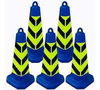 LQSYBHD Traffic Safety Cones with Reflective Collar Cones with Handle Plastic PVC Heavy Duty Cones Multi Purpose Pop-Up Cone or Parking Lot,Driving Training(Size:68x31x31cm,Color:5B)