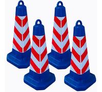 LQSYBHD Traffic Safety Cones with Reflective Collar Cones with Handle Plastic PVC Heavy Duty Cones Multi Purpose Pop-Up Cone or Parking Lot,Driving Training(Size:70x35x35cm,Color:4A)