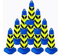 LQSYBHD Traffic Safety Cones with Reflective Collar Cones with Handle Plastic PVC Heavy Duty Cones Multi Purpose Pop-Up Cone or Parking Lot,Driving Training(Size:63x28x28cm,Color:10B)