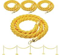 LQSYBHD Twisted Post Rope,Barrier Ropes with Gold Plated Snap Hooks,Wear-Resistant,for Queue Divider Crowd Control of Hotel Celebration(Size:10ft)