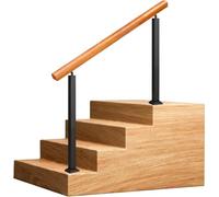 LQSYBHD Wooden Handrails for Outdoor Steps, Indoor Stairs Railing Posts with Adjustable 270° Angle, Floor Mounted Hand Rails for Porch, Exterior Concrete 4 Steps(Size:Handrail Length 100cm)