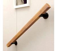 LQSYBHD Wooden Stair Handrails, Indoor Anti-Slip Safety Stair Railing, Attic Stair Decoration Banister, Corridor Support Rods, Wall Handrail with Brackets for Elderly & Children(Size:120cm/3.9ft)