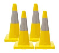 LQSYBHD Yellow Pvc Traffic Cones Construction Safety Cones Road Parking Cone Structurally Stable Wearproof with Reflective Collar for Road Safety Driving(Size:43x27x27cm,Color:4B)