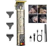 LQT Barber Clippers for Man Cordless T-Blade Trimmer Professional Haircut and Grooming Set Rechargeable Edge Trimmer with LCD Display Gifts for Men (Bronze, Cool Guys)