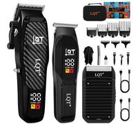 LQT Clippers and Trimmers Set for Men - Adjustable Lever, Long-Lasting Battery Cordless 3-in-1 Hair Clipper & Beard Trimmer, Professional Hair Cutting & Beard Styling Kit for Home & Barber Use