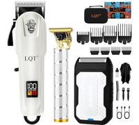 LQT Clippers and Trimmers Set for Men Cordless Professional Hair & Beard Trimmer with Adjustable Lever and Large Battery Capacity, Electric Razor for Men, Ideal for Home Barber Shops