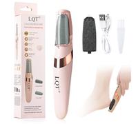 LQT Electric Callus Remover with LED Lighting, Professional Foot Care Device for Effective Callus Removal on Feet, 2 Interchangeable Attachments & Removable Design (Pink)