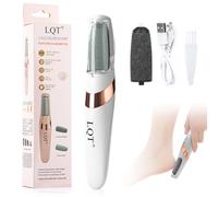 LQT Electric Callus Remover with LED Lighting, Professional Foot Care Device for Effective Callus Removal on Feet, 2 Interchangeable Attachments & Removable Design (White)