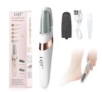 LQT® Electric Foot File - Rechargeable Callus Remover for Hard, Cracked Skin - at-Home Pedicure Kit for Smooth Feet (Men & Women) (White)