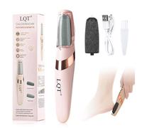 LQT® Electric Foot File - Rechargeable Callus Remover for Hard, Cracked Skin - at-Home Pedicure Kit for Smooth Feet (Men & Women) (Pink)