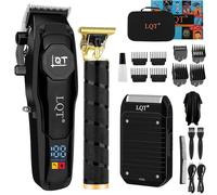LQT Hair Clippers for Men,3 In1 Cordless Beard Trimmer Electric Shavers,T-Blade Barber Clippers and Trimmer Set,Electric Hair Cut Machines,Men’s Grooming Kit for Gifts,for Home, Barber